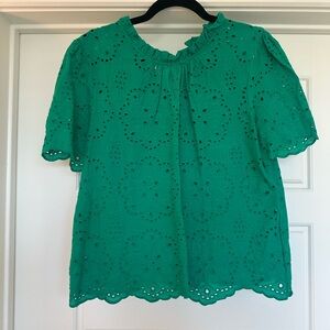 Ellison Teal Eyelet Women's Blouse